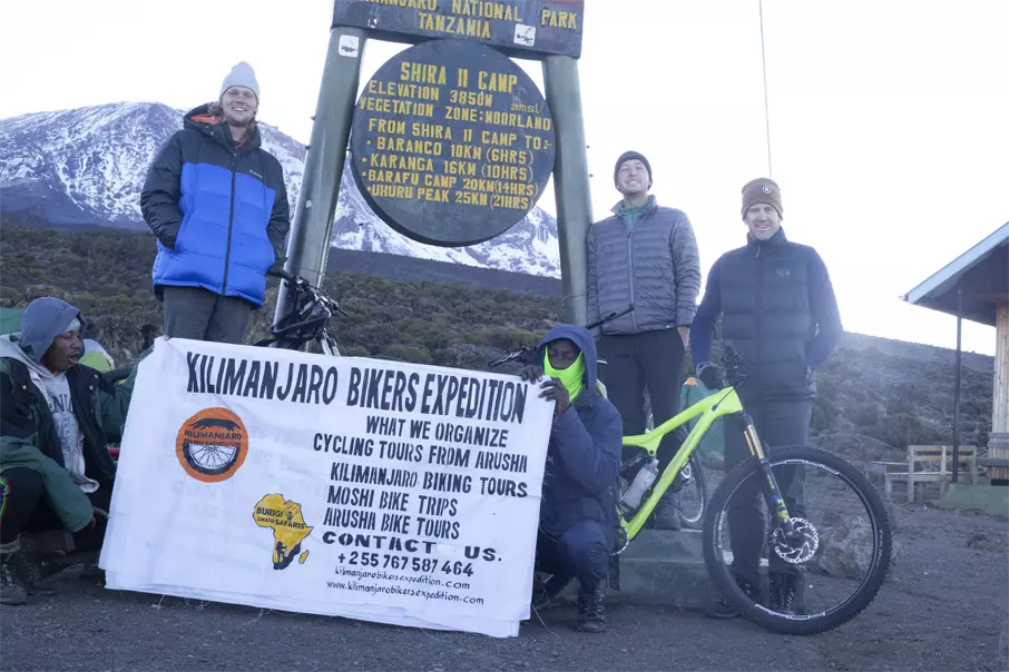 Clients of Kilimanjaro Bikers Expedition at Mount Kilimanjaro